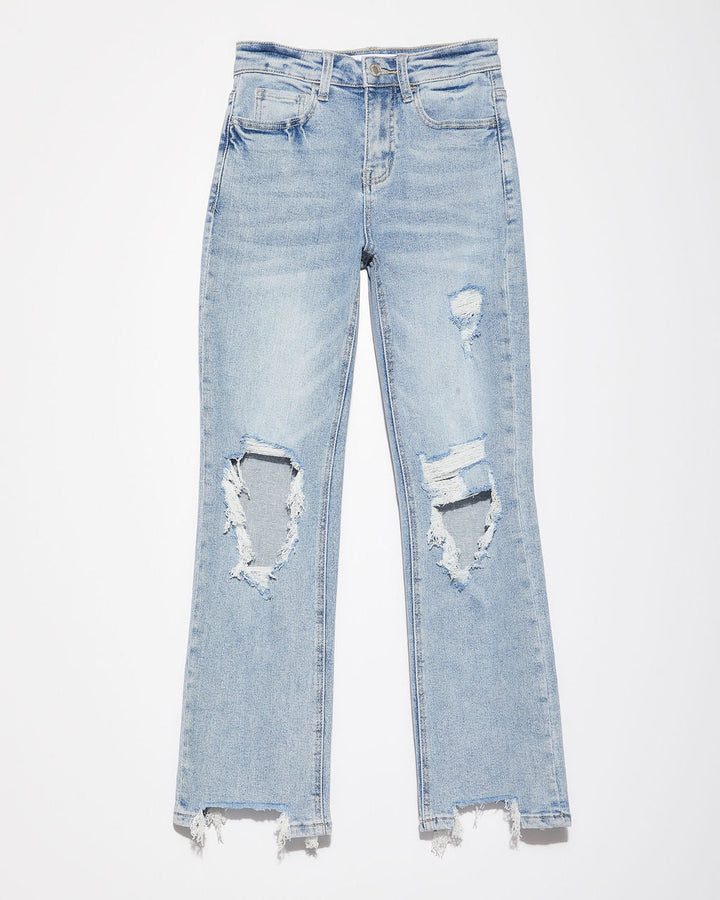 Jolee High Rise Distressed Cropped Jeans