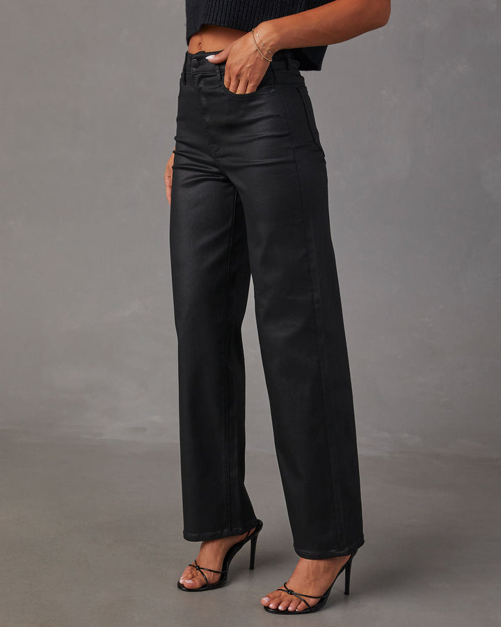 VICI Icon Coated High Rise Straight Jeans