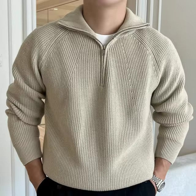 Verona Quarter Zip Sweater Beige