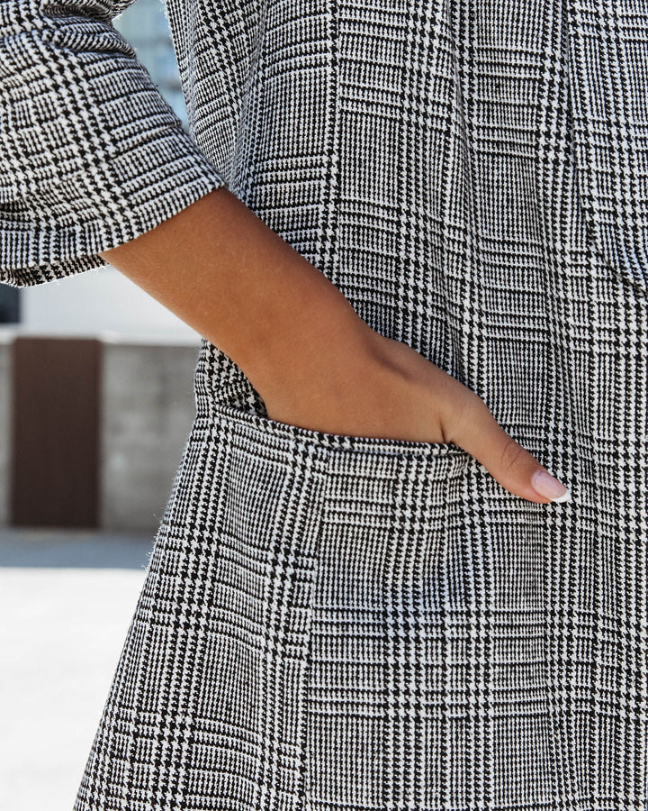 Oxnard Pocketed Houndstooth Blazer