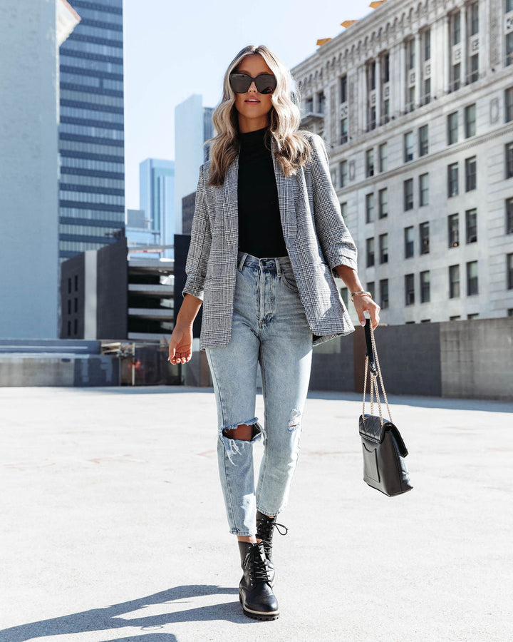 Oxnard Pocketed Houndstooth Blazer