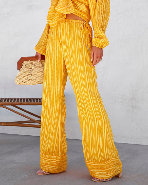 Tatianna High Waisted Wide Leg Pants Yellow